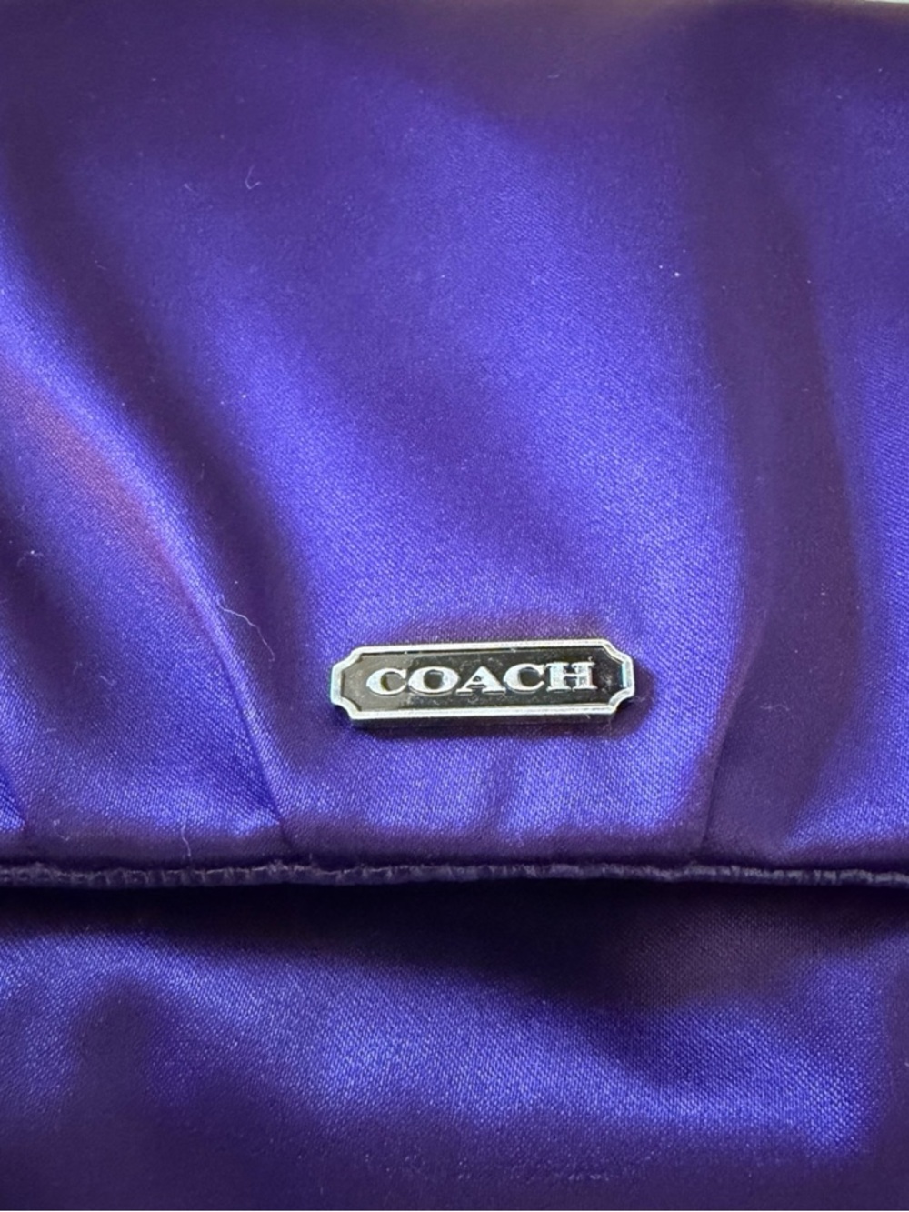 Coach Purple Satin Clutch/Wristlet - Picture 4 of 11